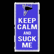 Coque Sony Xperia M2 Keep Calm Suck me Bleu