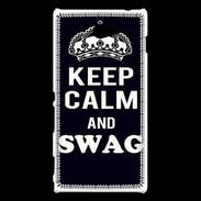 Coque Sony Xperia M2 Keep Calm Swag Noir