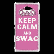 Coque Sony Xperia M2 Keep Calm Swag Rose