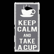Coque Sony Xperia M2 Keep Calm Take a cup Gris