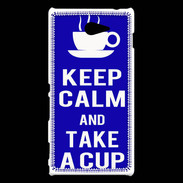 Coque Sony Xperia M2 Keep Calm Take a cup Bleu