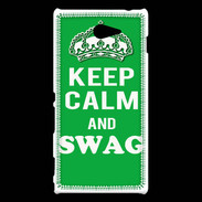 Coque Sony Xperia M2 Keep Calm Swag Vert
