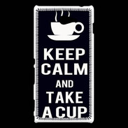 Coque Sony Xperia M2 Keep Calm Take a cup Noir