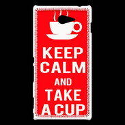 Coque Sony Xperia M2 Keep Calm Take a cup Rouge