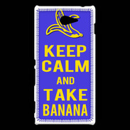 Coque Sony Xperia M2 Keep Calm Take Banana Bleu