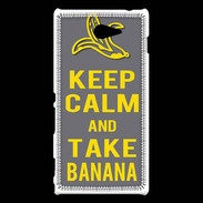 Coque Sony Xperia M2 Keep Calm Take Banana Gris