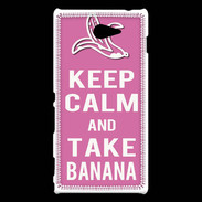 Coque Sony Xperia M2 Keep Calm Take Banana Rose