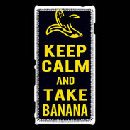 Coque Sony Xperia M2 Keep Calm Take Banana Noir