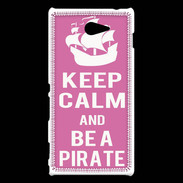 Coque Sony Xperia M2 Keep Calm Be a Pirate Rose
