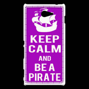 Coque Sony Xperia M2 Keep Calm Be a Pirate Violet