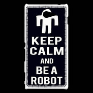 Coque Sony Xperia M2 Keep Calm Be a Robot Noir