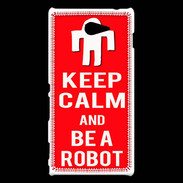 Coque Sony Xperia M2 Keep Calm Be a Robot Rouge