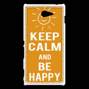 Coque Sony Xperia M2 Keep Calm Be Happy Orange