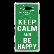 Coque Sony Xperia M2 Keep Calm Be Happy Vert