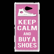 Coque Sony Xperia M2 Keep Calm Buy Shoes Rose