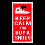 Coque Sony Xperia M2 Keep Calm Buy Shoes Rouge