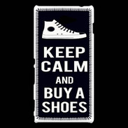Coque Sony Xperia M2 Keep Calm Buy Shoes Noir