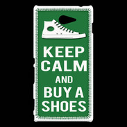 Coque Sony Xperia M2 Keep Calm Buy Shoes Vert