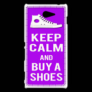 Coque Sony Xperia M2 Keep Calm Buy Shoes Violet