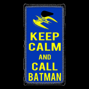 Coque Sony Xperia M2 Keep Calm Batman Bleu