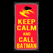 Coque Sony Xperia M2 Keep Calm Call Batman Rouge