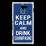 Coque Sony Xperia M2 Keep Calm Drink Champagne Bleu