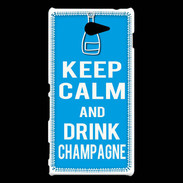 Coque Sony Xperia M2 Keep Calm Drink champagne Cyan