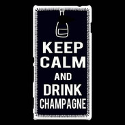Coque Sony Xperia M2 Keep Calm Drink champagne Noir