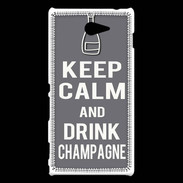Coque Sony Xperia M2 Keep Calm Drink champagne Gris