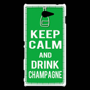 Coque Sony Xperia M2 Keep Calm Drink champagne Vert