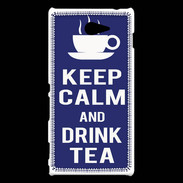 Coque Sony Xperia M2 Keep Calm Drink Tea Bleu