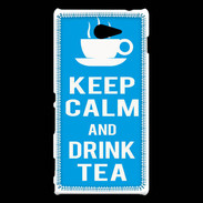 Coque Sony Xperia M2 Keep Calm Drink Tea Cyan