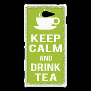 Coque Sony Xperia M2 Keep Calm Drink Tea Vert pomme