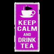 Coque Sony Xperia M2 Keep Calm Drink Tea Violet