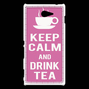 Coque Sony Xperia M2 Keep Calm Drink Tea Rose
