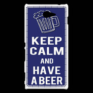 Coque Sony Xperia M2 Keep Calm Have a beer Bleu