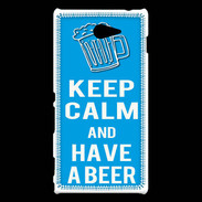 Coque Sony Xperia M2 Keep Calm Have a beer Cyan