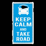 Coque Sony Xperia M2 Keep Calm Take Road Cyan