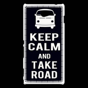 Coque Sony Xperia M2 Keep Calm Take Road Noir