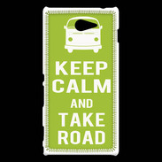Coque Sony Xperia M2 Keep Calm Take road Vert pomme