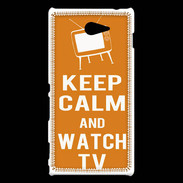 Coque Sony Xperia M2 Keep Calm Watch TV Orange