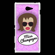 Coque Sony Xperia M2 Miss Champagne Chatain