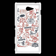 Coque Sony Xperia M2 Adishatz All Over Rugby