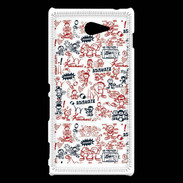 Coque Sony Xperia M2 Adishatz All Over Rugby YM
