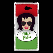 Coque Sony Xperia M2 Miss Italie Brune