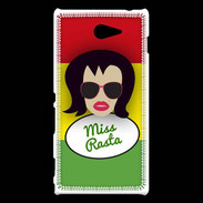 Coque Sony Xperia M2 Miss Rasta Brune