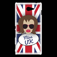 Coque Sony Xperia M2 Miss UK Chatain