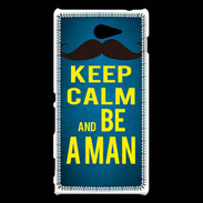 Coque Sony Xperia M2 Keep Calm Be a Man Bleu