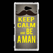 Coque Sony Xperia M2 Keep Calm Be a Man Gris