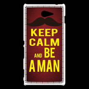 Coque Sony Xperia M2 Keep Calm Be a Man Rouge